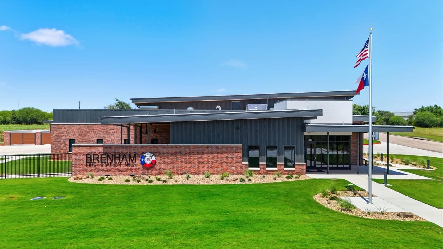 Front view of the Brenham Fire Station No. 2