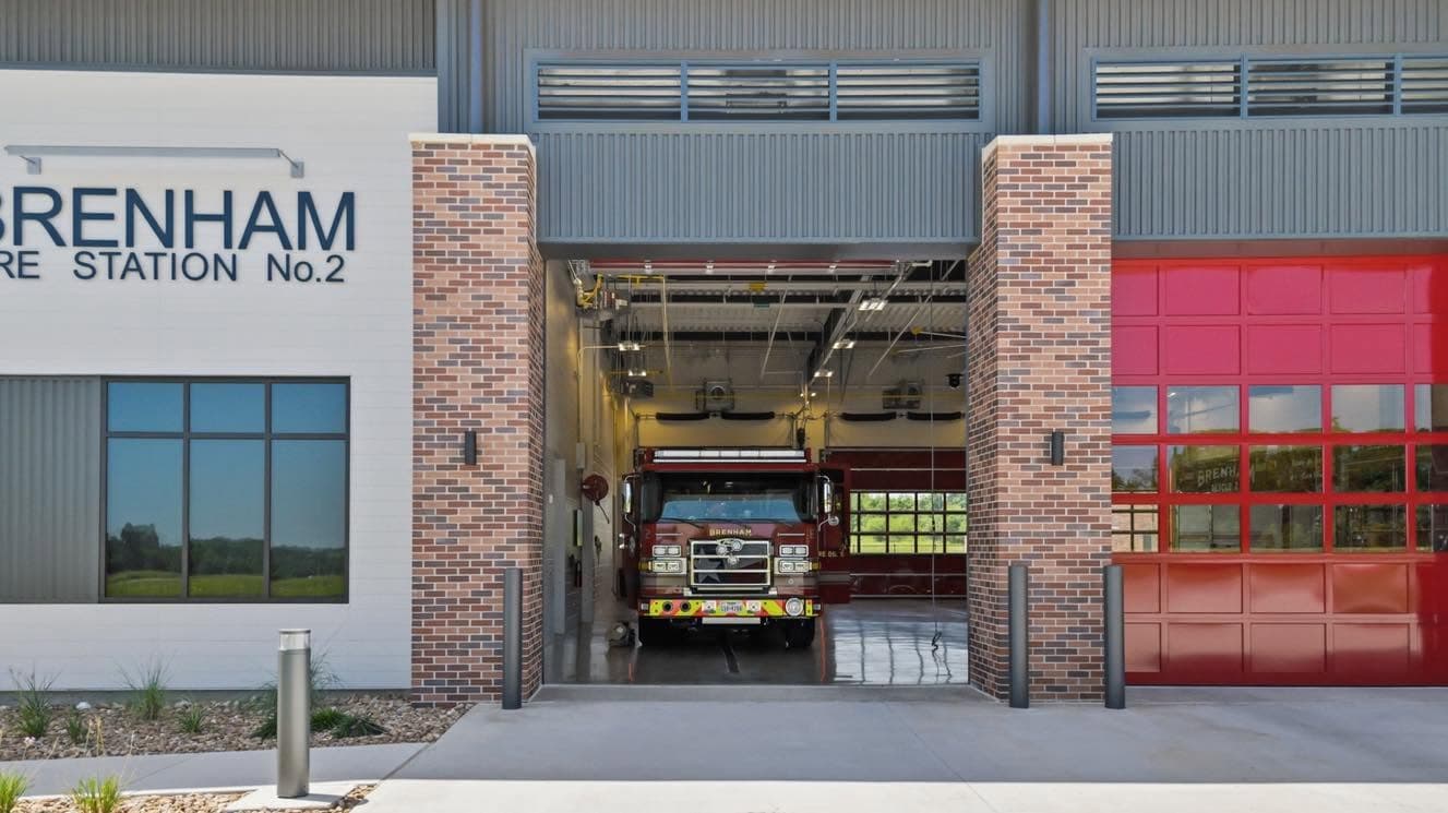 Bay view of Brenham Fire Station No. 2