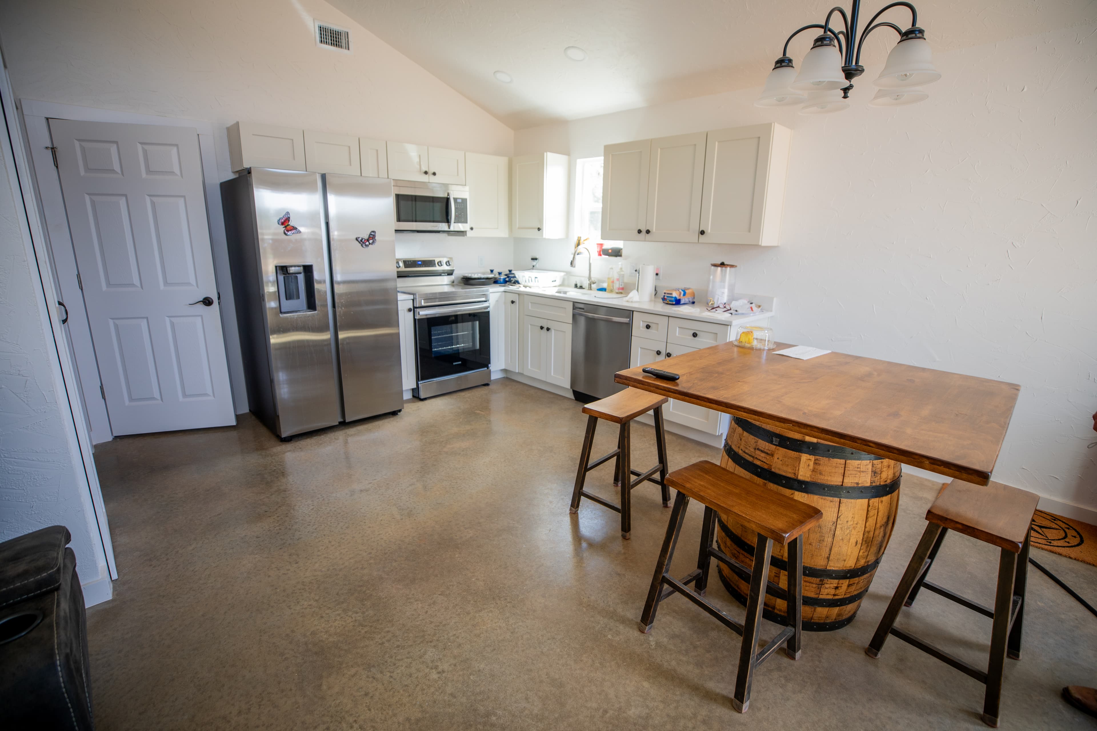 Inside a cabin pod at Valley View Village
