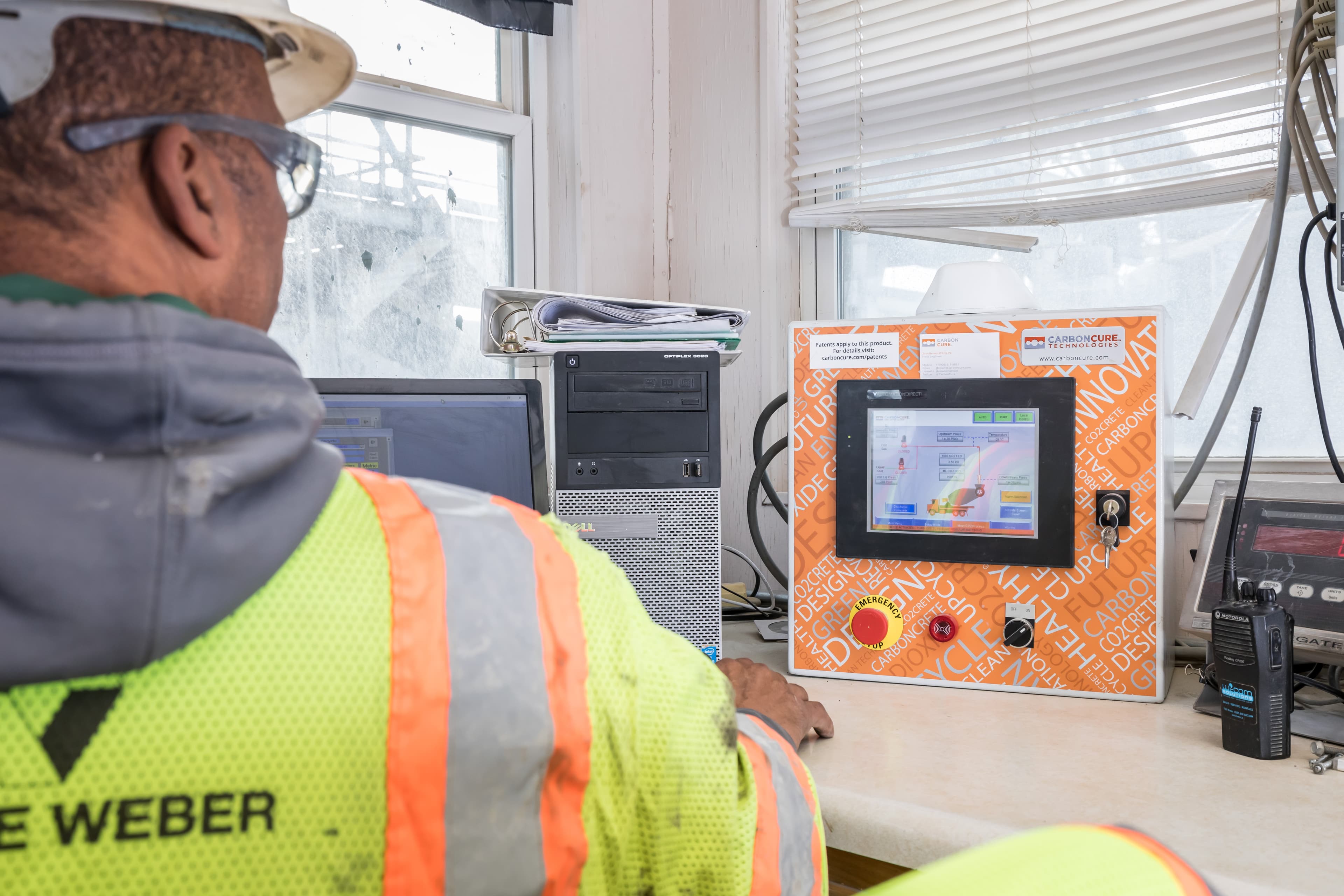 CarbonCure Control Box in Ready Mix Concrete Control Room