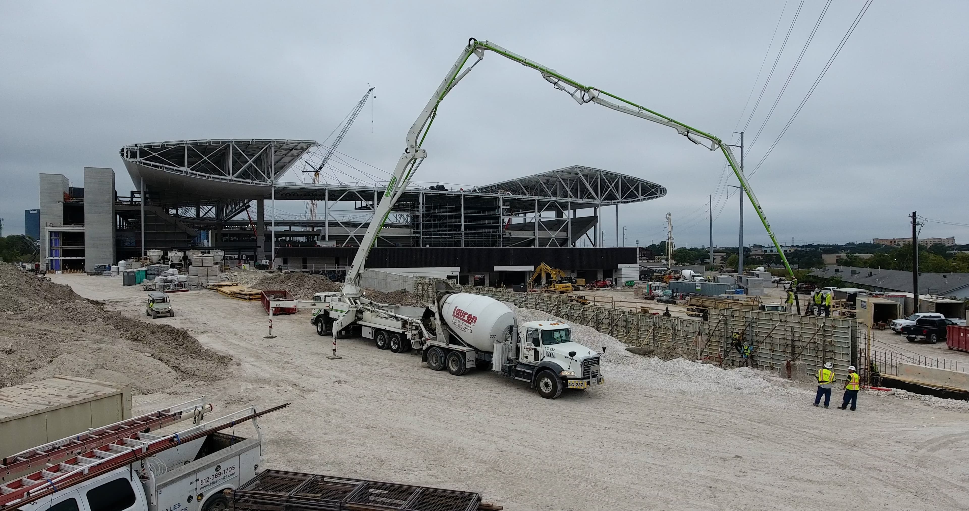 A Lauren Mixer truck at the Austin FC stadium