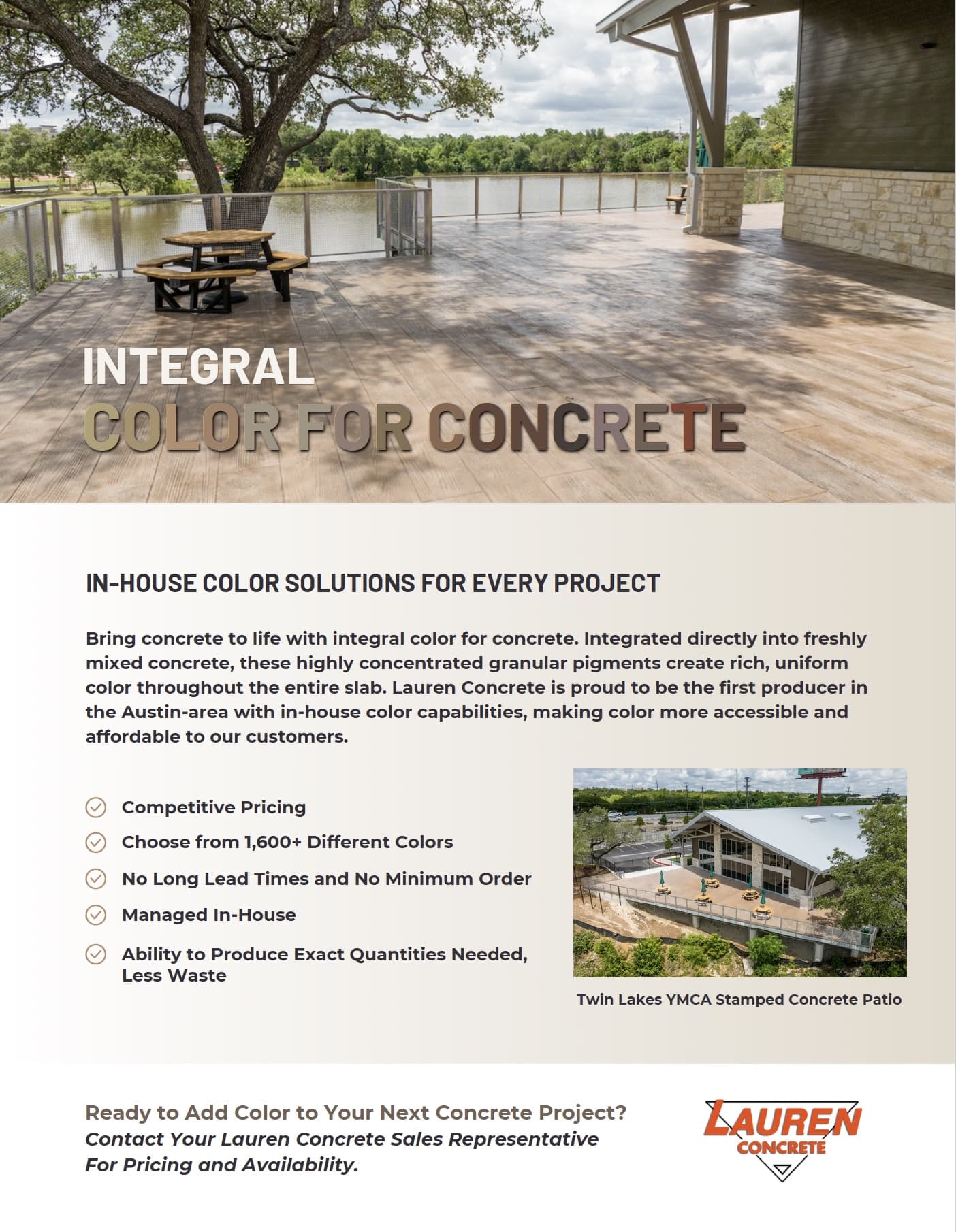 One pager flyer for integral color for concrete