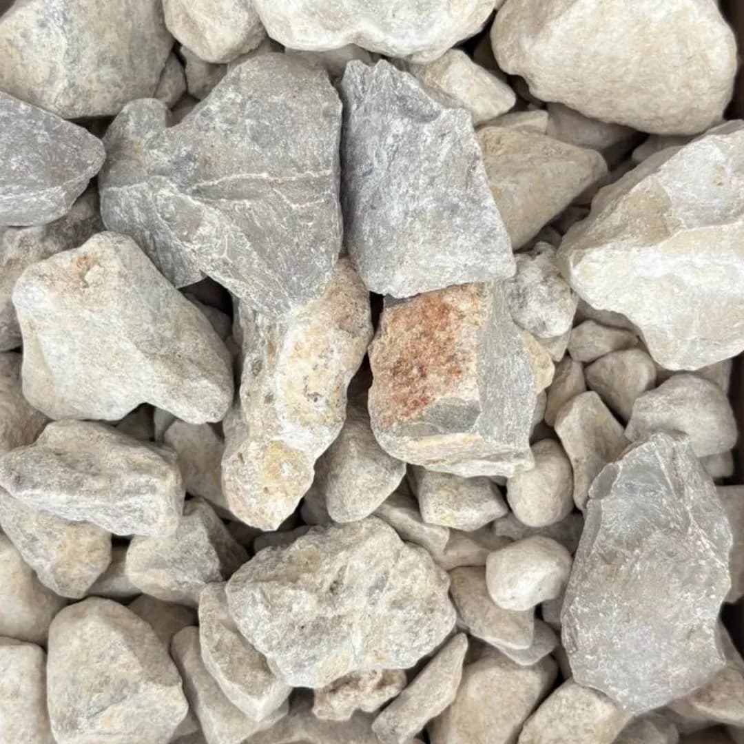 Light colored 1-inch limestone