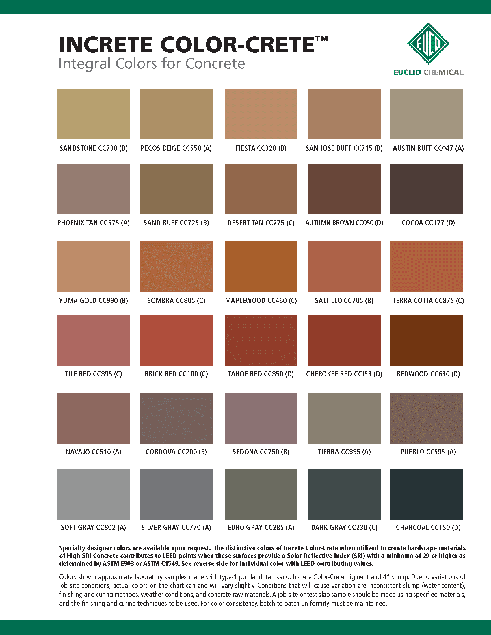 Color swatch euclid increte color-crete